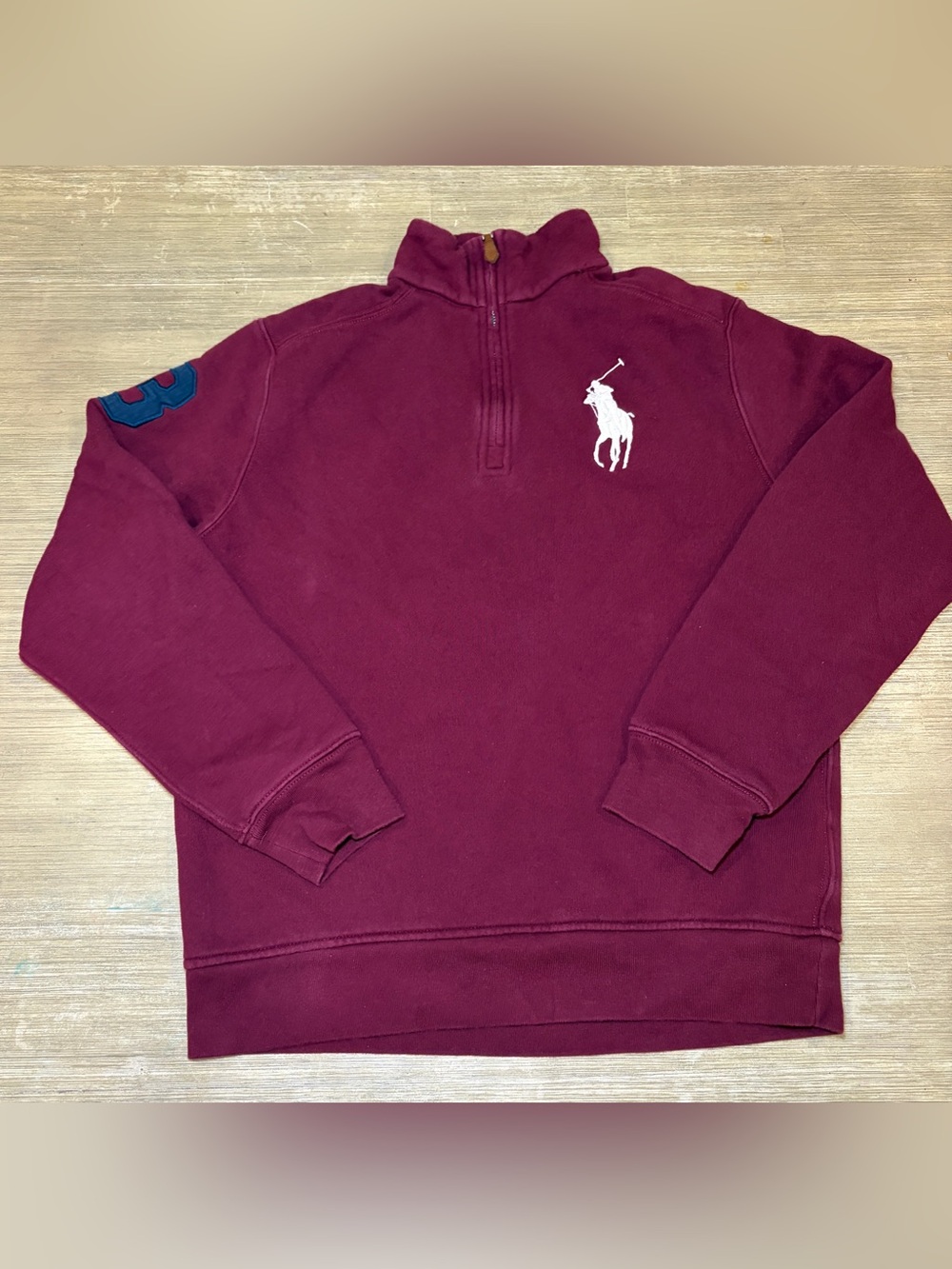 Polo by Ralph Lauren Burgundy Half-Zip pullover sweater  youth size 14-16